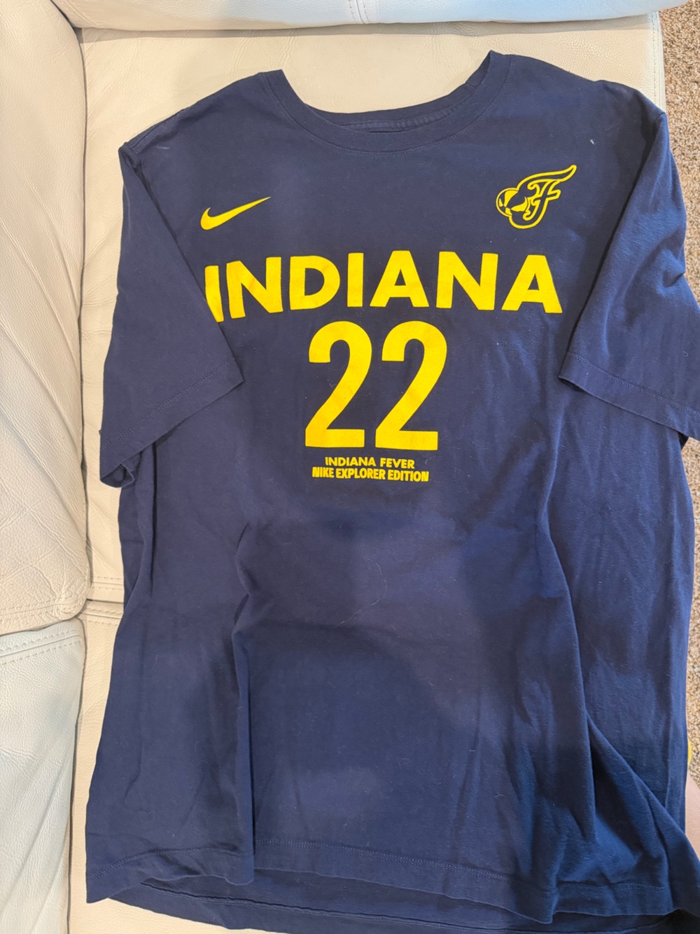 Nike Navy Indiana Fever '22 Graphic Tee with Yellow Print
